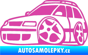 Samolepka VW Passat b6 karikatura levá růžová