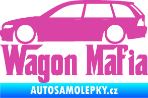 Samolepka Wagon Mafia 002 nápis s autem růžová