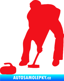 Samolepka Curling 001 levá červená