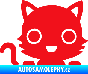 Samolepka Kočka 014 levá kočka v autě červená