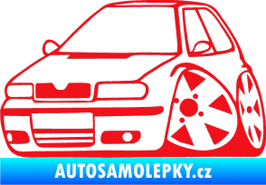 Samolepka Škoda Felicia karikatura levá červená