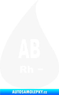 Samolepka Krevní skupina AB Rh- kapka bílá