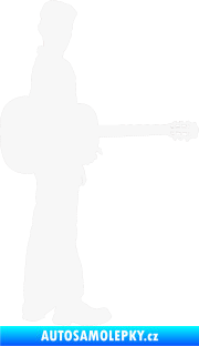 Samolepka Music 003 pravá hráč na kytaru bílá
