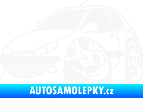 Samolepka Peugeot 206 karikatura levá bílá