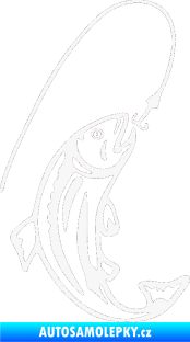Samolepka Ryba s návnadou 003 pravá bílá