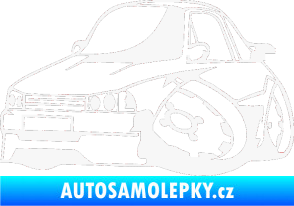 Samolepka Škoda 120 karikatura levá bílá