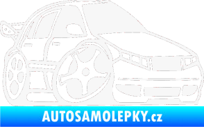 Samolepka Škoda Fabia 001 karikatura pravá bílá