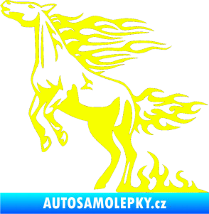 Samolepka Animal flames 001 levá kůň Fluorescentní žlutá