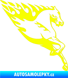 Samolepka Animal flames 002 pravá kůň Fluorescentní žlutá