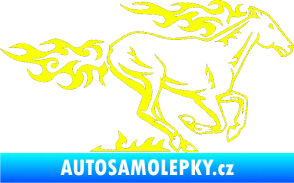 Samolepka Animal flames 004 pravá kůň Fluorescentní žlutá