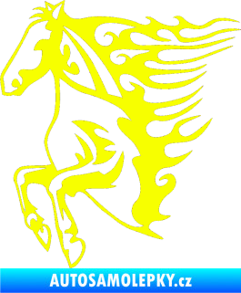 Samolepka Animal flames 005 levá kůň Fluorescentní žlutá