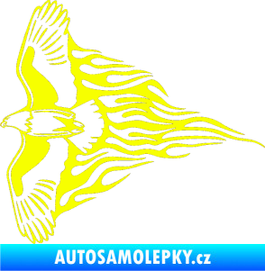 Samolepka Animal flames 019 levá letící orel Fluorescentní žlutá