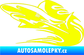 Samolepka Animal flames 037 levá žralok Fluorescentní žlutá