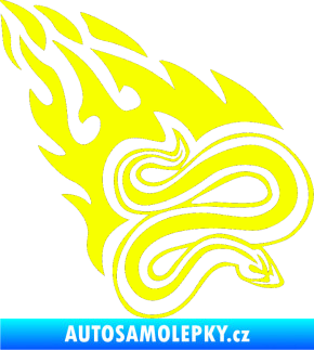 Samolepka Animal flames 065 pravá had Fluorescentní žlutá