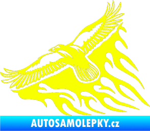Samolepka Animal flames 091 levá letící orel Fluorescentní žlutá