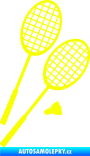 Samolepka Badminton rakety pravá Fluorescentní žlutá