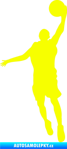 Samolepka Basketbal 009 levá Fluorescentní žlutá