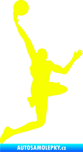 Samolepka Basketbal 015 pravá Fluorescentní žlutá