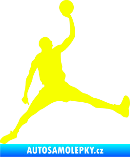 Samolepka Basketbal 016 pravá Fluorescentní žlutá