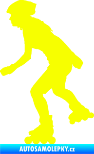 Samolepka Bruslařka 004 levá Fluorescentní žlutá