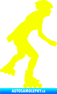 Samolepka Bruslařka 004 pravá Fluorescentní žlutá