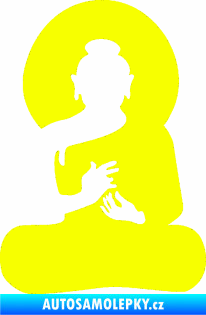 Samolepka Budha 001 silueta Fluorescentní žlutá