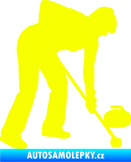 Samolepka Curling 002 pravá Fluorescentní žlutá