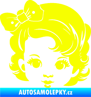 Samolepka Dítě v autě 110 levá holčička s mašlí Fluorescentní žlutá