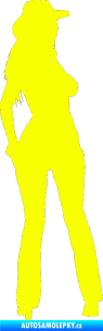 Samolepka Erotická žena 016 pravá Fluorescentní žlutá