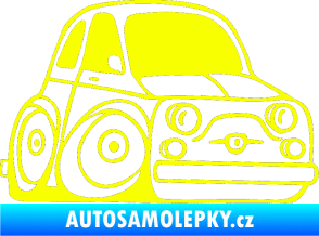 Samolepka Fiat 500 karikatura pravá Fluorescentní žlutá