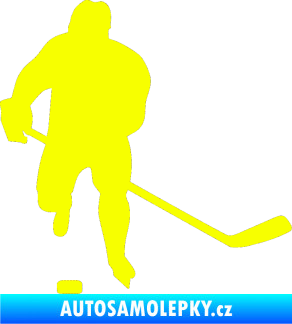 Samolepka Hokejista 008 pravá Fluorescentní žlutá
