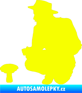 Samolepka Houbař 001 levá Fluorescentní žlutá