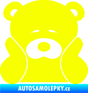 Samolepka JDM medvídek Fluorescentní žlutá
