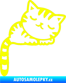 Samolepka Kočka 004 pravá Fluorescentní žlutá
