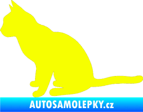 Samolepka Kočka 008 levá Fluorescentní žlutá