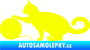 Samolepka Kočka 011 levá Fluorescentní žlutá