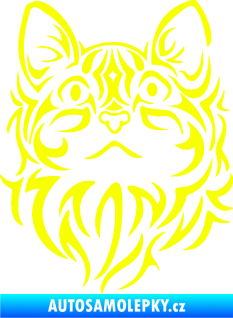 Samolepka Kočka 017 Fluorescentní žlutá