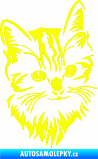Samolepka Kočka 018 pravá Fluorescentní žlutá