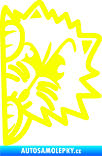 Samolepka Kočka 026 pravá kuk Fluorescentní žlutá
