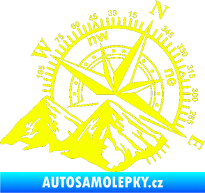 Samolepka Kompas 002 pravá hory Fluorescentní žlutá