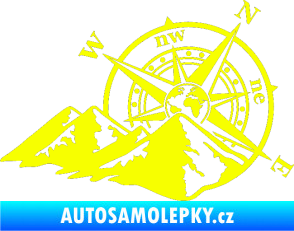 Samolepka Kompas 003 pravá hory Fluorescentní žlutá