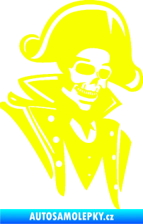 Samolepka Kostra pirát pravá Fluorescentní žlutá