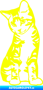Samolepka Koťátko 006 levá Fluorescentní žlutá