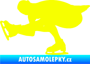 Samolepka Krasobruslení 007 levá krasobruslařka Fluorescentní žlutá