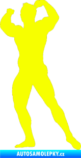 Samolepka Kulturista 010 levá Fluorescentní žlutá