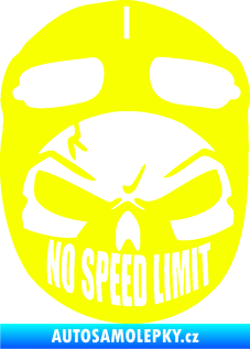 Samolepka Lebka 043 motorkář Fluorescentní žlutá