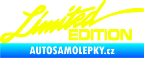Samolepka Limited edition 011 nápis Fluorescentní žlutá