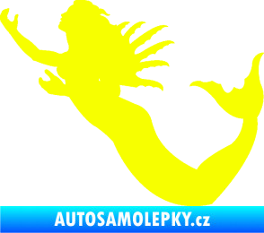Samolepka Mořská panna levá siréna Fluorescentní žlutá