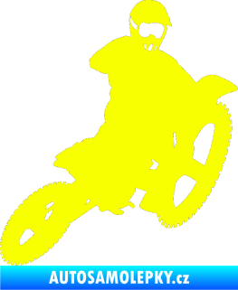 Samolepka Motorka 004 pravá motokros Fluorescentní žlutá