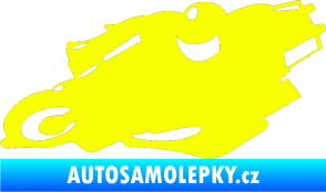 Samolepka Motorka 007 levá silniční motorky Fluorescentní žlutá